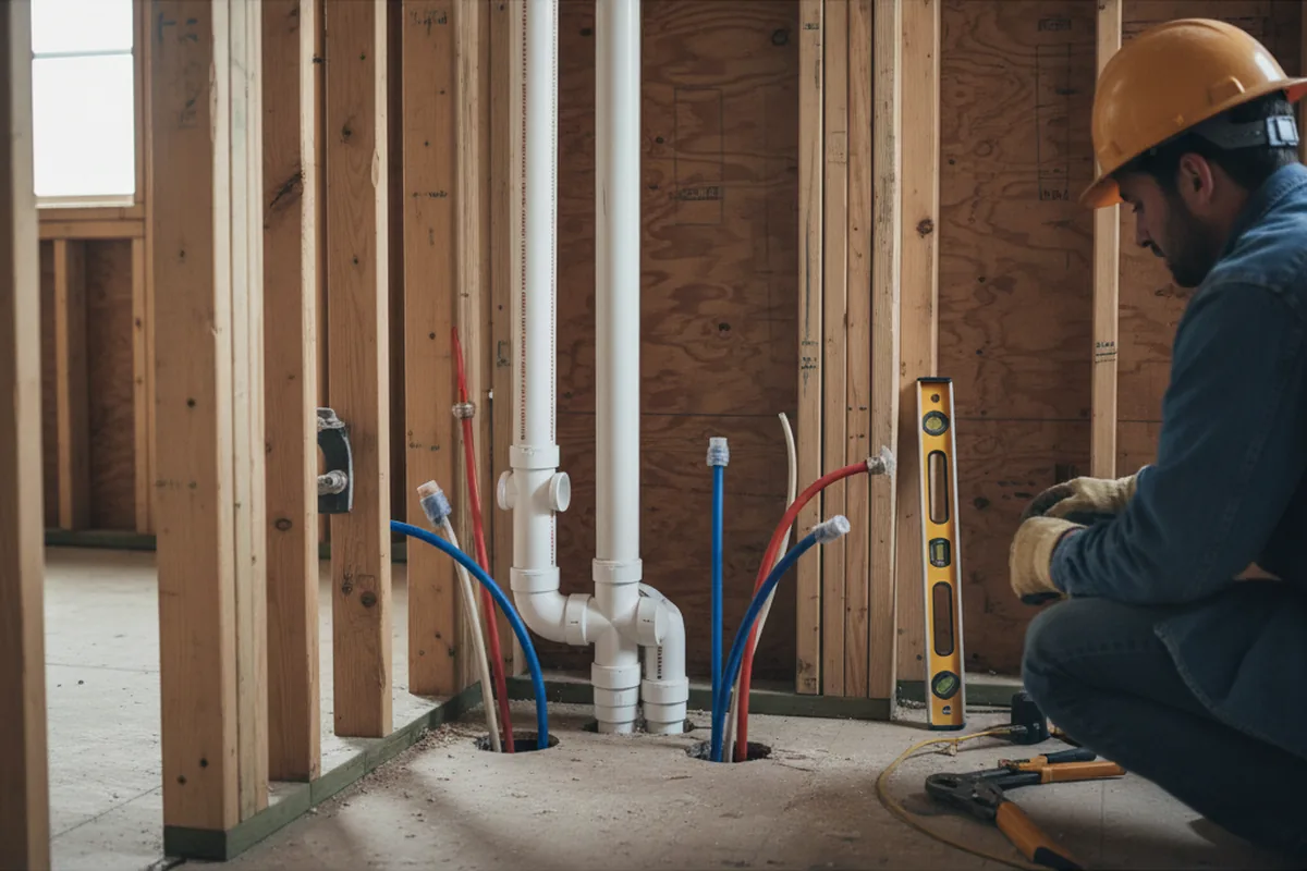 Drain and supply rough-in during Drain Cleaning in Easley