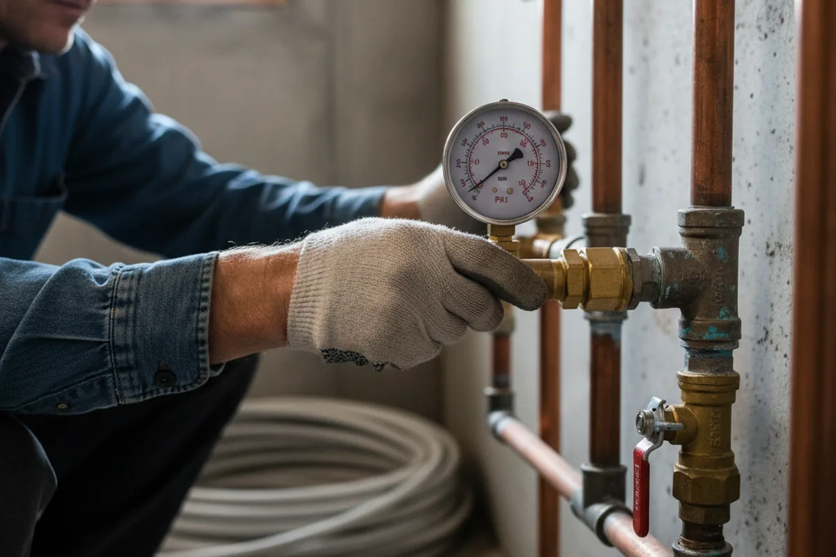 Pressure testing a repaired line during Water Line Repair in Easley