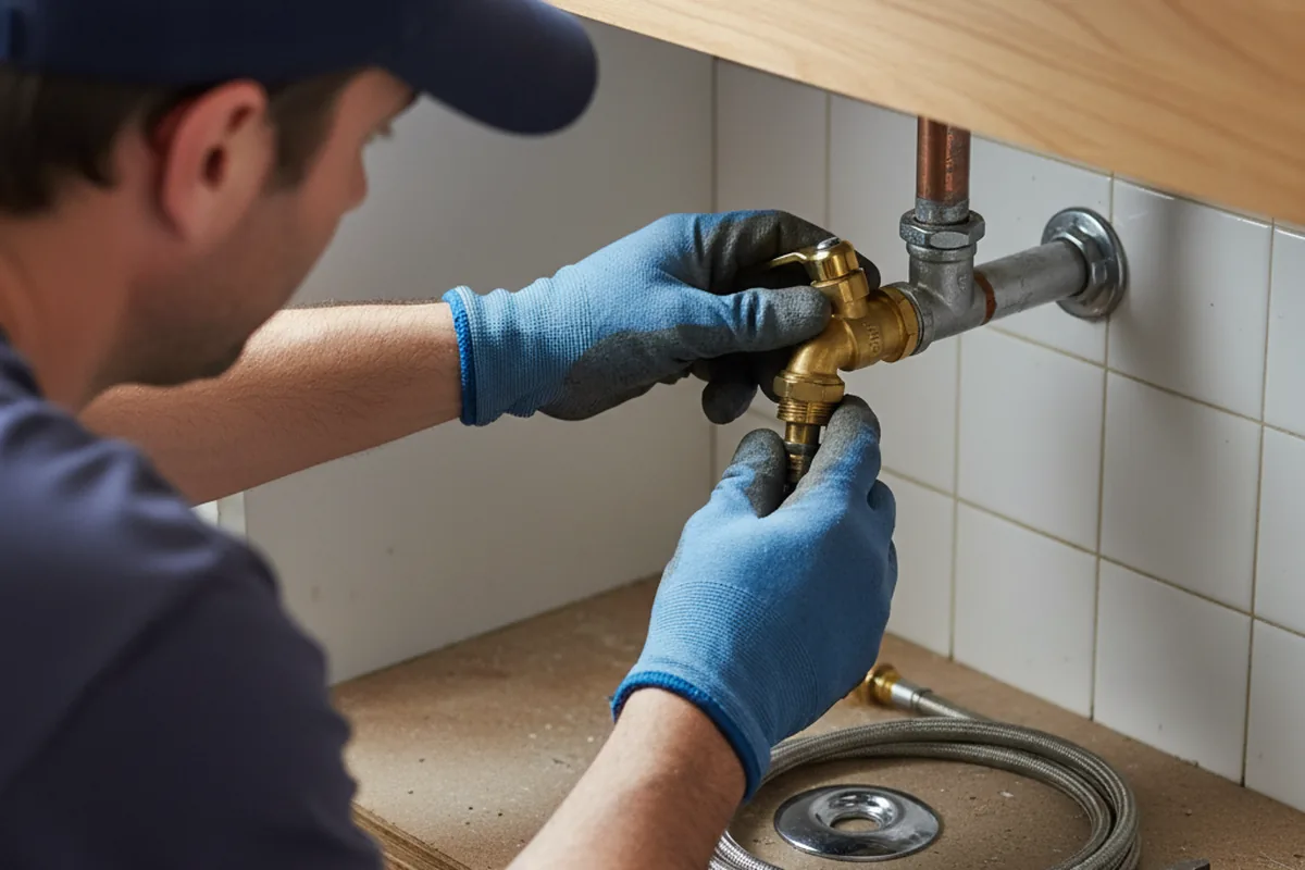 Shutoff valve and fitting work during Emergency Plumbing in Easley